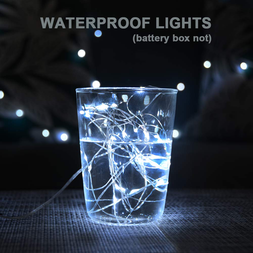 MUMUXI 32 Pack Fairy Lights, 20 LED Waterproof String Lights, 7.2ft Silver Copper Wire, Cool White, Model 8541857056