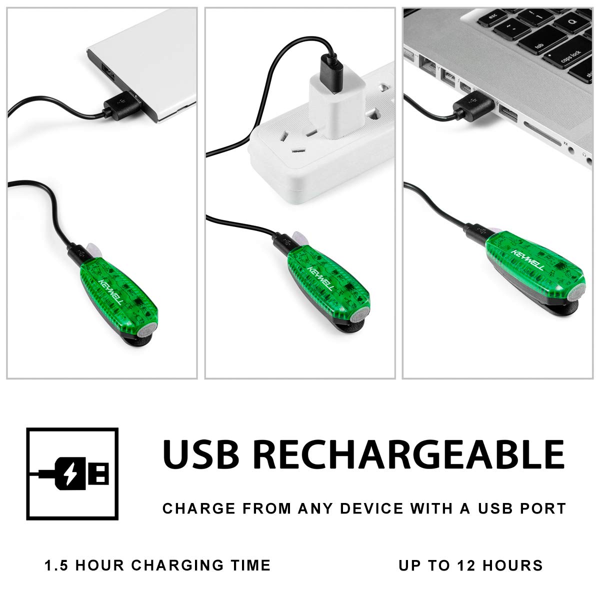 Usb Rechargeable Led Safety Lights (2 Pack) - Clip On Strobe Running Lights For Runners  Joggers Walkers Kids Dogs Bike Tail Lights - High Visibility Accessories For Reflective Gear (Green)