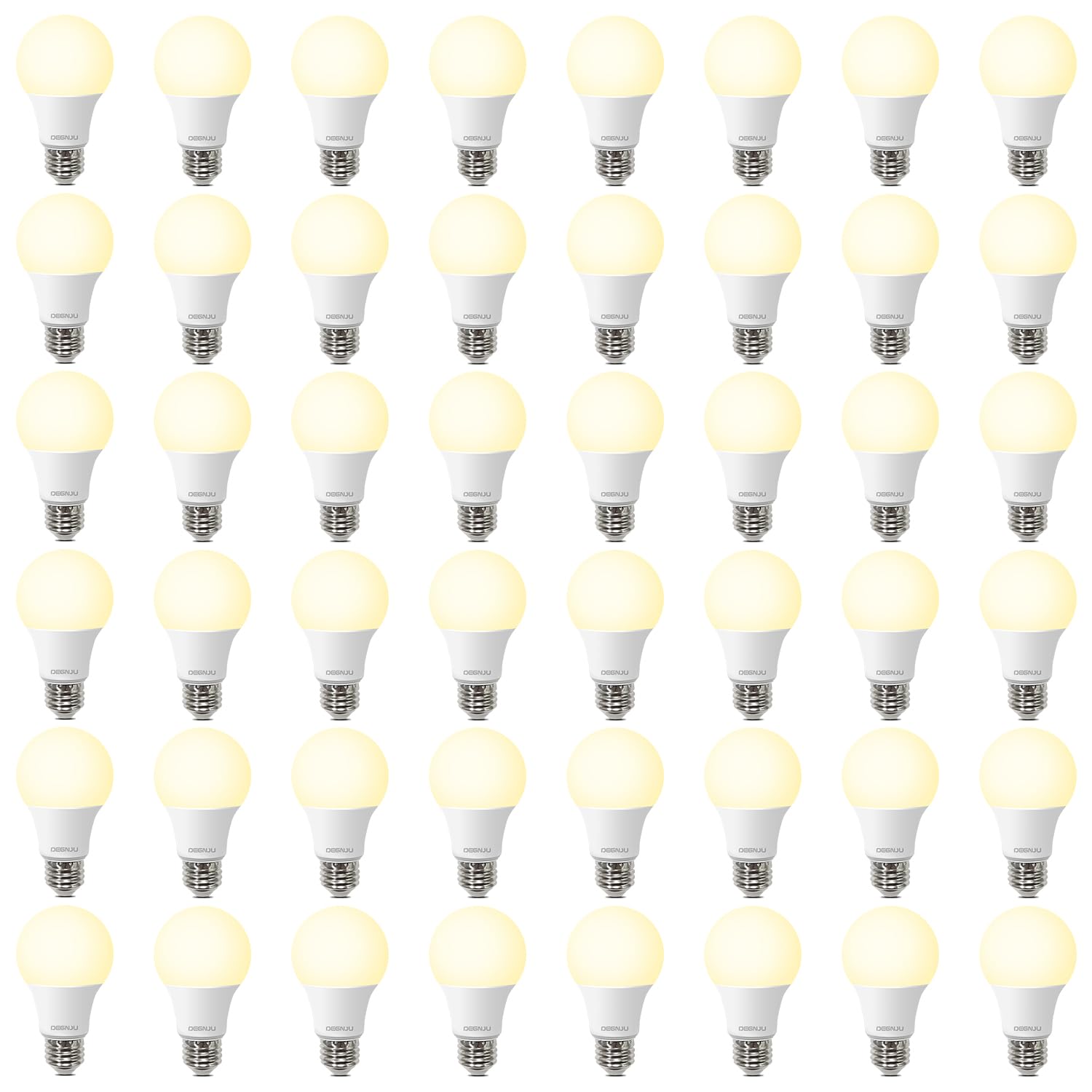 Degnju 48 Pack A19 Led Light Bulbs 60W Equivalent  Soft White 2700K  800 Lumens  E26 Base  Non-Dimmable  8W Energy Efficient Warm Led Bulbs For Home Lighting