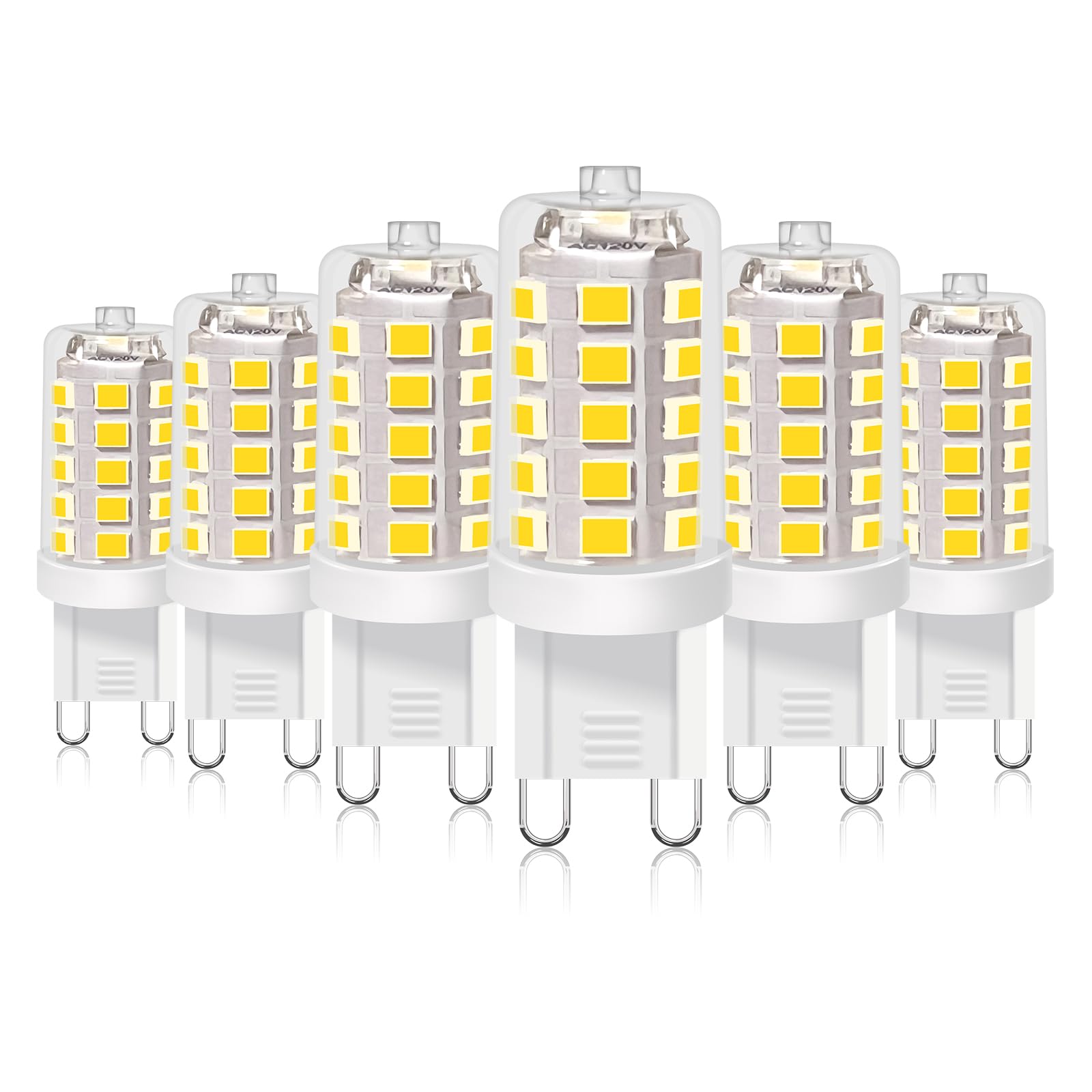 Bubo G9 Led Bulb 4000K Cool White 430 Lumens, 3W Equivalent 40W T4 G9 Halogen Replacement, 360Beam Angle 120V Non-Dimmable No-Fl