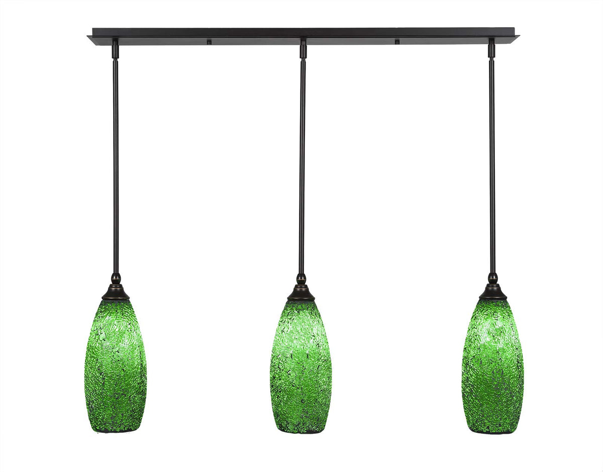 Toltec Lighting 3 Light Linear Pendalier In Dark Granite (36-Dg-5067)