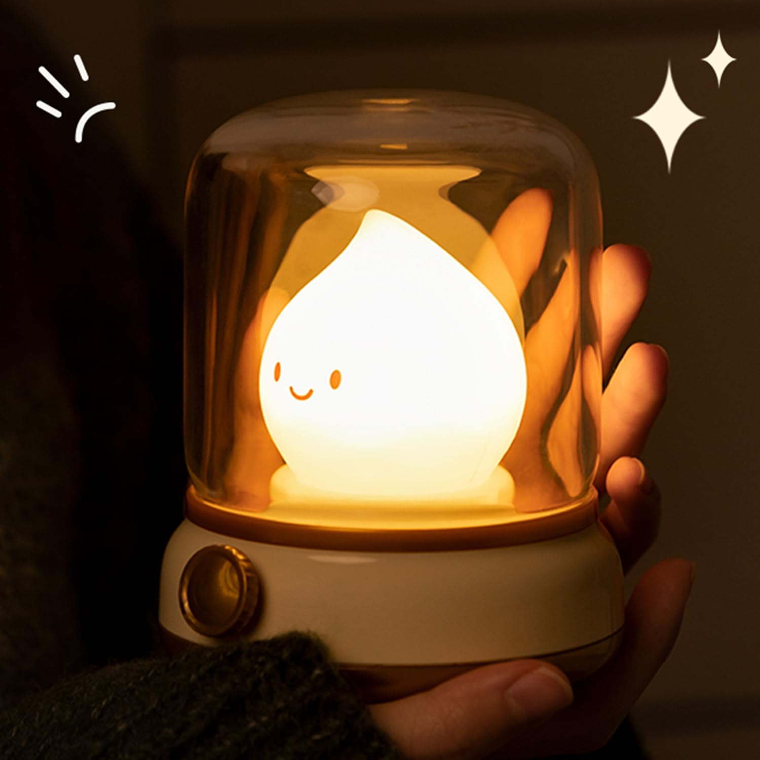 Myratts Campfire Chibi Flame Night Light, Retro Amber Lamp with Dimming Feature for Camping, Smoko Light, Gift, Party, Room Deco