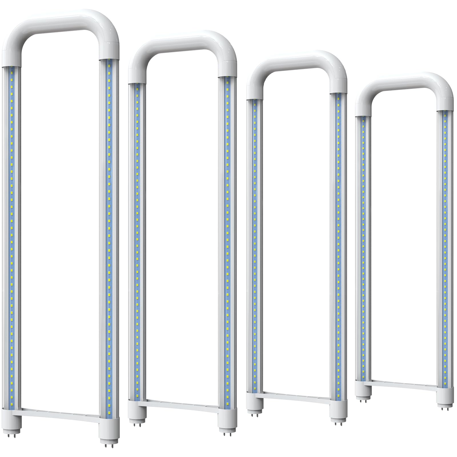 Romwish U Shaped LED Tube Lights, 18W, 6000K, 2000LM, Aluminum, Cool White, 4 Pack, Model ROM-U-18DW-6000