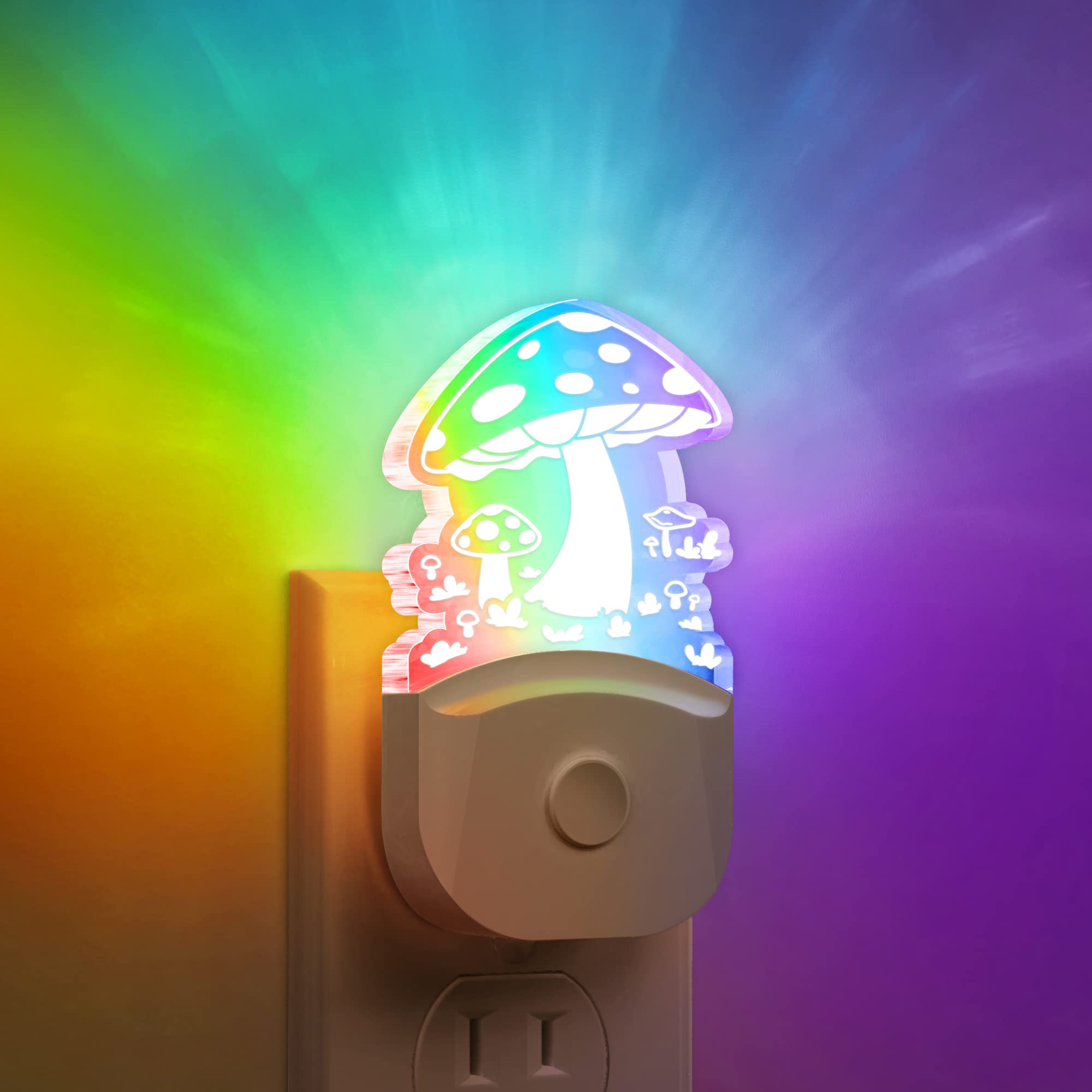 Mushroom Night Light [2 Pack], Plug in Lamp, 8 Color Changing LED Night Lights for Adults Kids Baby Children NightLight Wall Mus