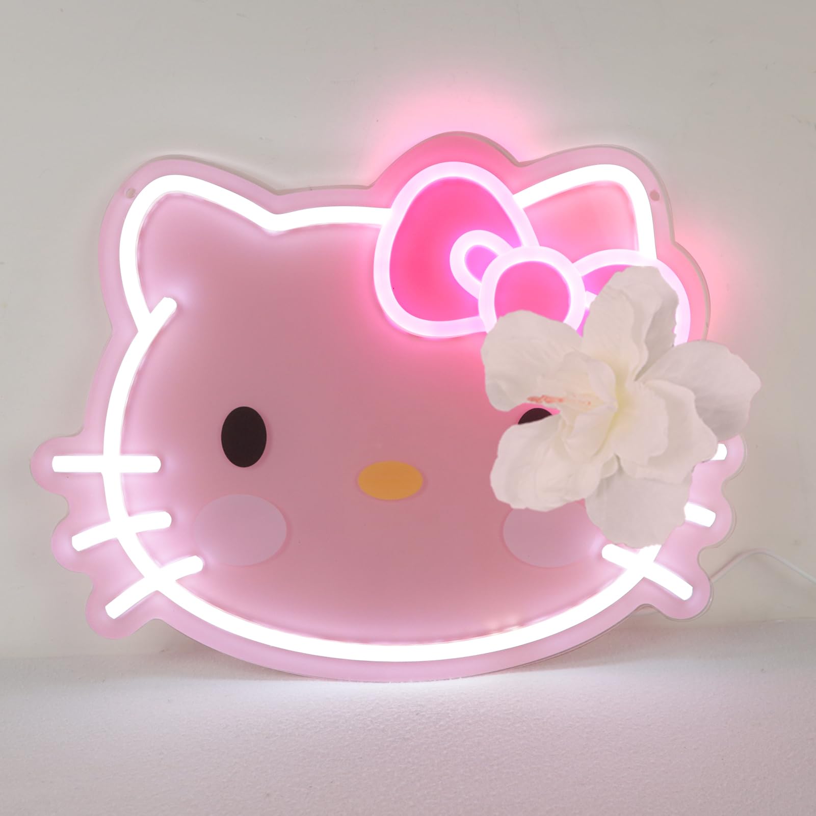 KAJHDUVQS Dimmable Cat Neon Signs Cute Neon Lights Wall Decor for Girls Room Child Bedroom Dresser Cloakroom Birthday Gifts Art