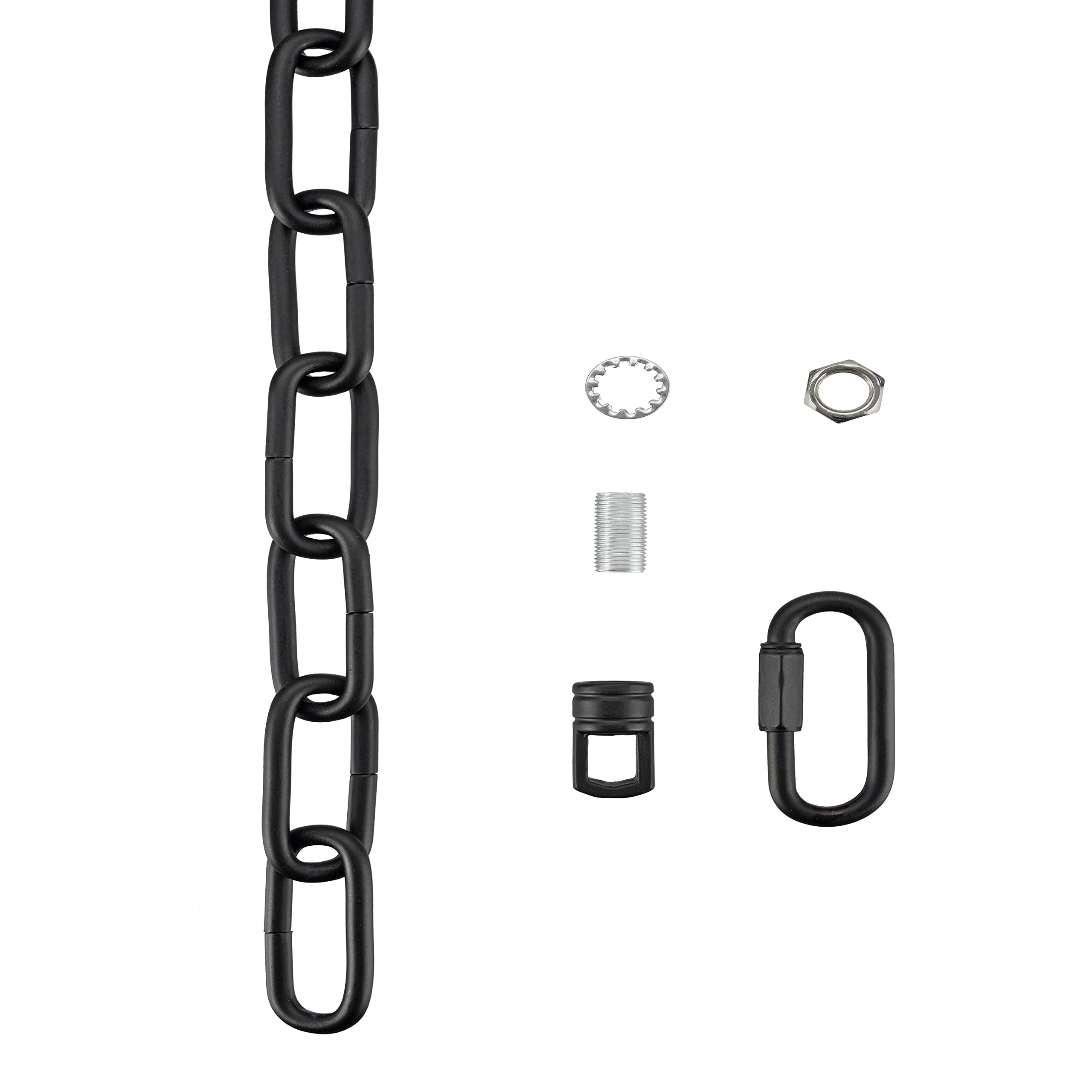 Aspen Creative 21119-91, Steel 1 Feet Heavy Duty Chain & Quick Link Connector For Hanging Up Maximum Weight 120 Pounds In Matte Black