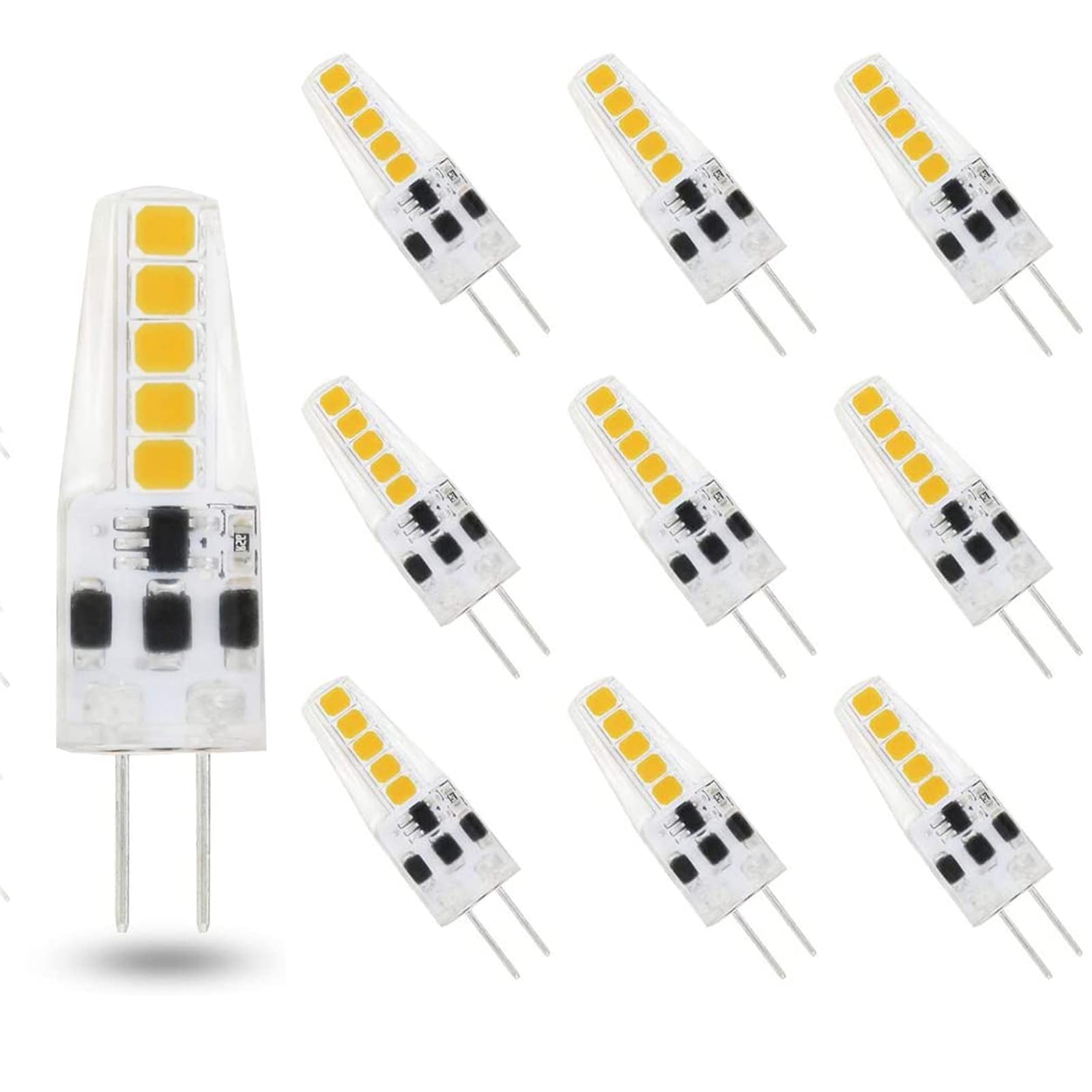 Dopkuss G4 Led Bulb Bi-Pin Base Ac 12V 24V G4 Led Bulb 2W 20W Halogen Replacement 2700K Warm White Dustproof Shockproof (G4 Led 
