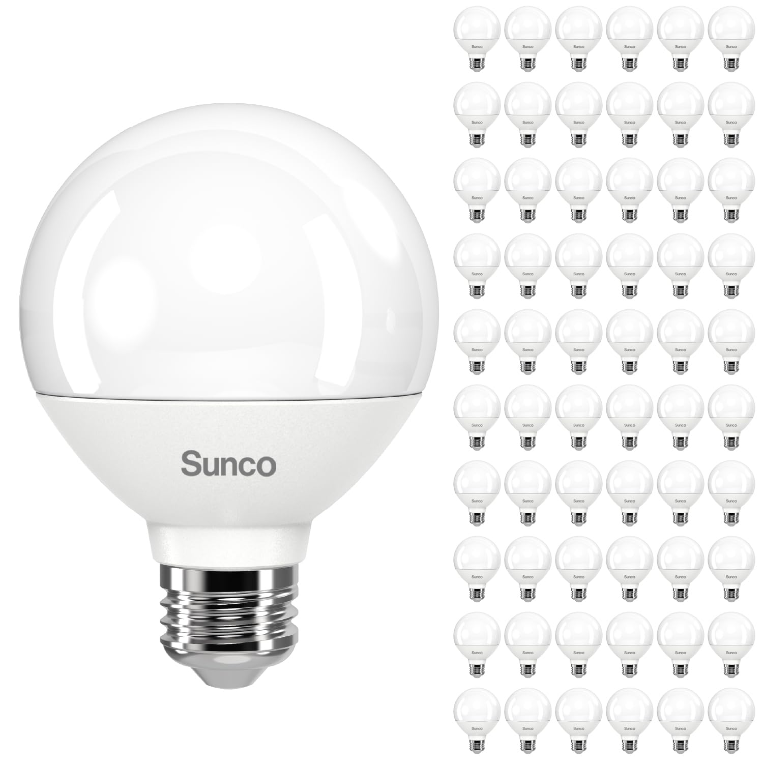 Sunco 60 Pack G25 LED Light Bulbs, Globe Vanity Lights for Bathroom High Output, 1000 LM, 11W (100W Equivalent), 4000K Cool Whit