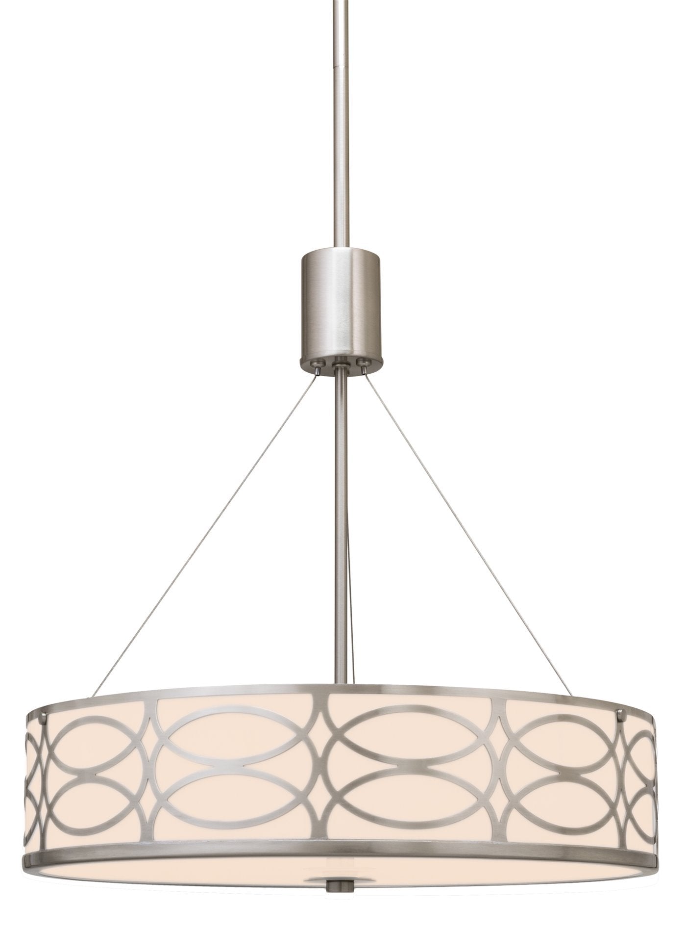 Kira Home Sienna 19in 3-Light Drum Chandelier, Metal, Brushed Nickel Finish, Model RV-CC1969033-BN