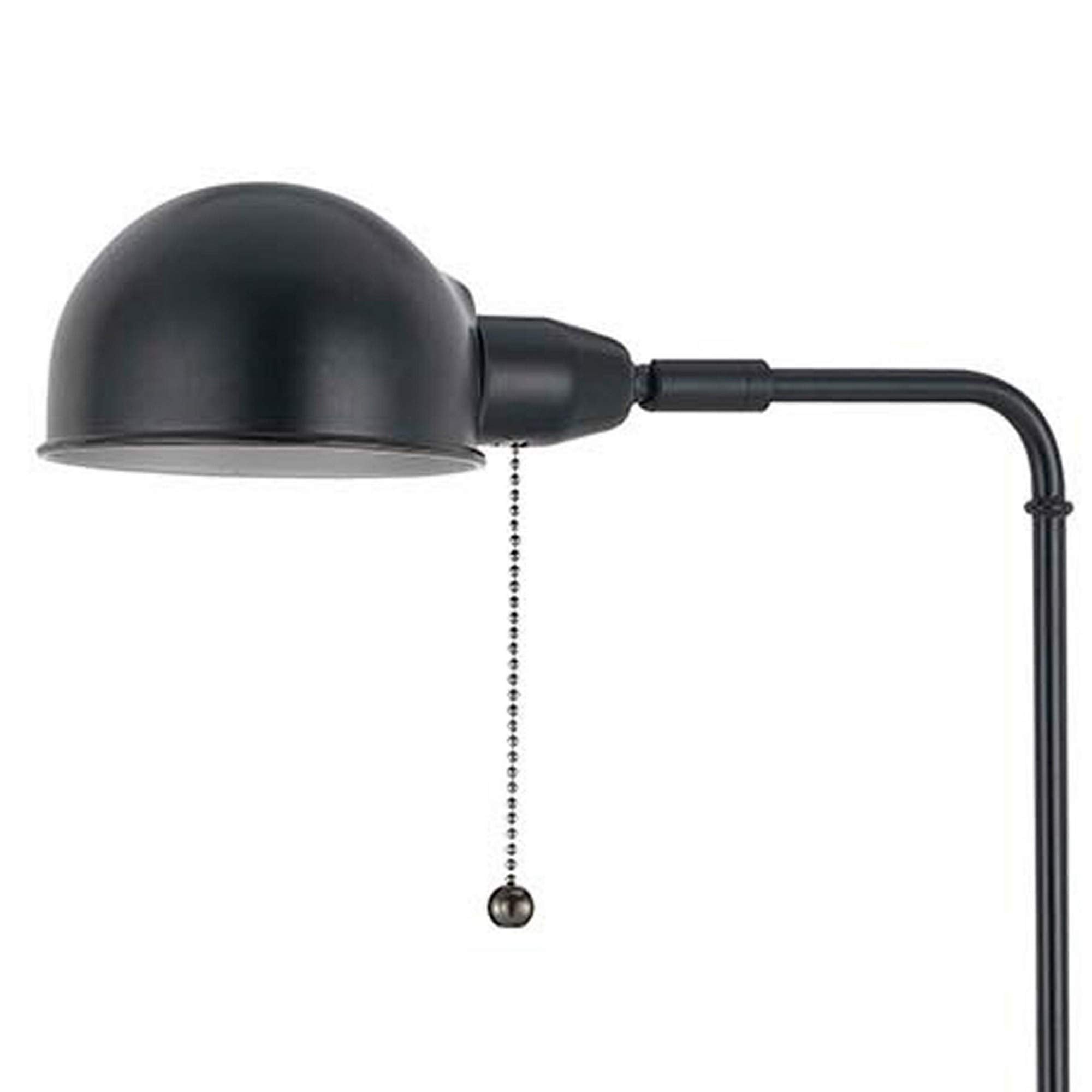 Benzara Adjustable Height Metal Pharmacy Lamp, Black, Model BM220838, Pull Chain Switch