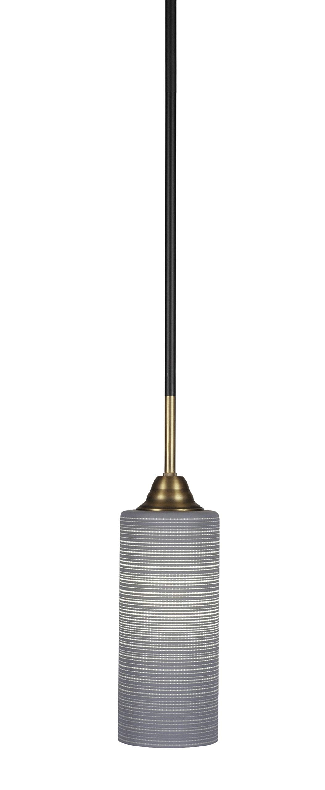 Toltec Lighting Paramount 1 Light Mini Pendant in Matte Black & Brass (3401-MBBR-4092)