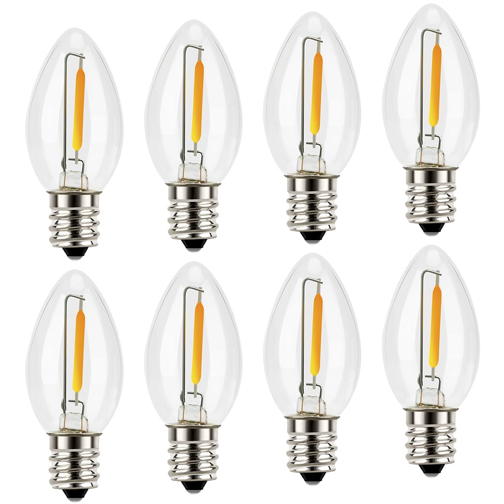 Emotionlite Night Light Bulbs, C7 Candelabra Led Light Bulbs, E12 Chandelier Base, 4W 5W 6W 7W Incandescent Equivalent, Neutral 