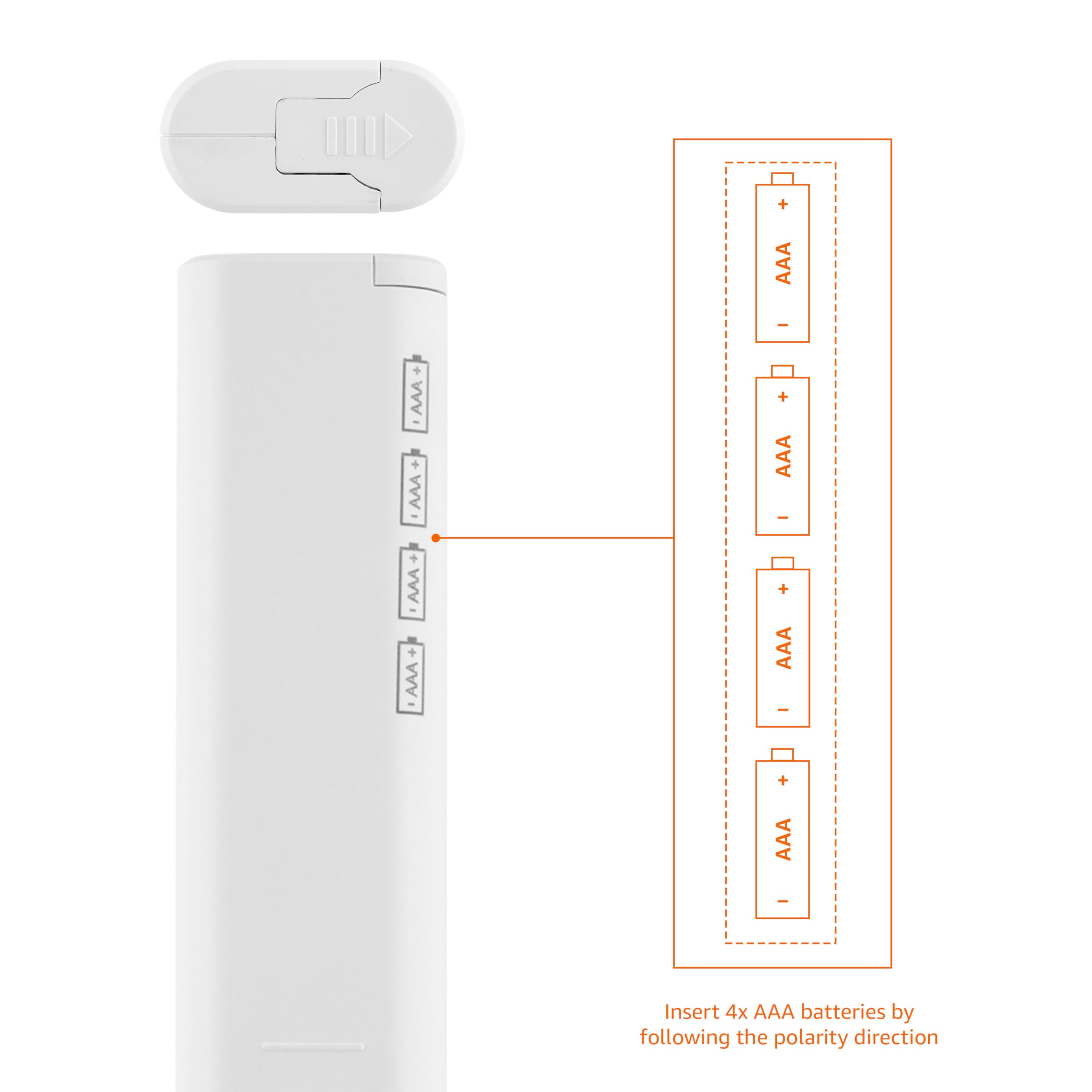 Amazon Basics LED Stick On Lights, Battery Operated, 65 Lumens, 2 Pack, White, Model 59462, Wireless Under Cabinet Lighting
