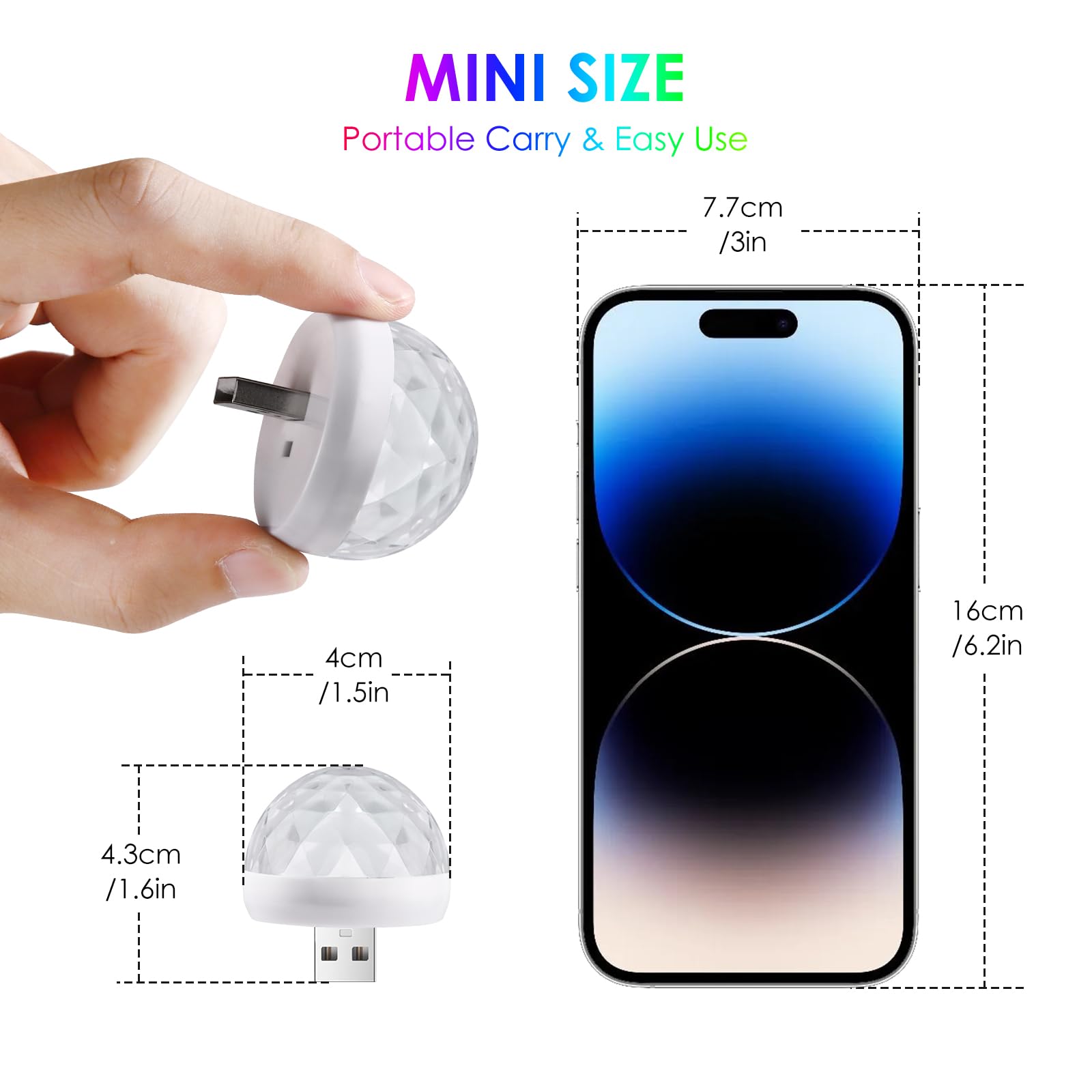 Orlabno Usb Mini Disco Ball Light Sound Activated Party Light Stocking Stuffers For Kids Create A Festive Atmosphere This Karaok