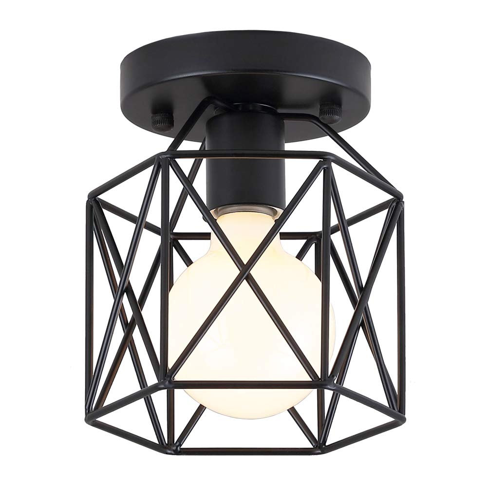 Koonting Retro Vintage Industrial Flush Mount Ceiling Light, Mini Painting Metal Pendant Light Ceiling Light Fixture For Hallway