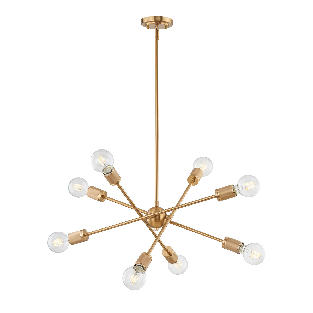 Elk Home 8-Light Chandelier, Burnished Brass, 22-Inch Wide, Modern/Contemporary Style