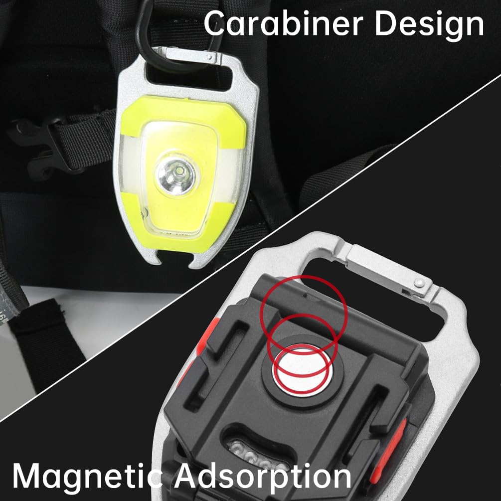 By-J Led Small Flashlight  Snap-On Key Chain Light  Cob Multi-Function Mini Work Light  600 Lumens Rechargeable  7 Lighting Modes With Fire Starter  Seat Belt Cutter  Screwdriver  Whistle  Yellow