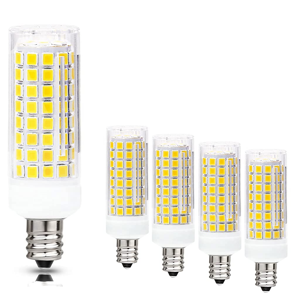 Treie 10W E12 LED Corn Light Bulb(4 Pack)E12 Dimmable 100 Watt Equivalent Bulb 1000LM 3000K Chandelier Bulbs Decorative Candle E