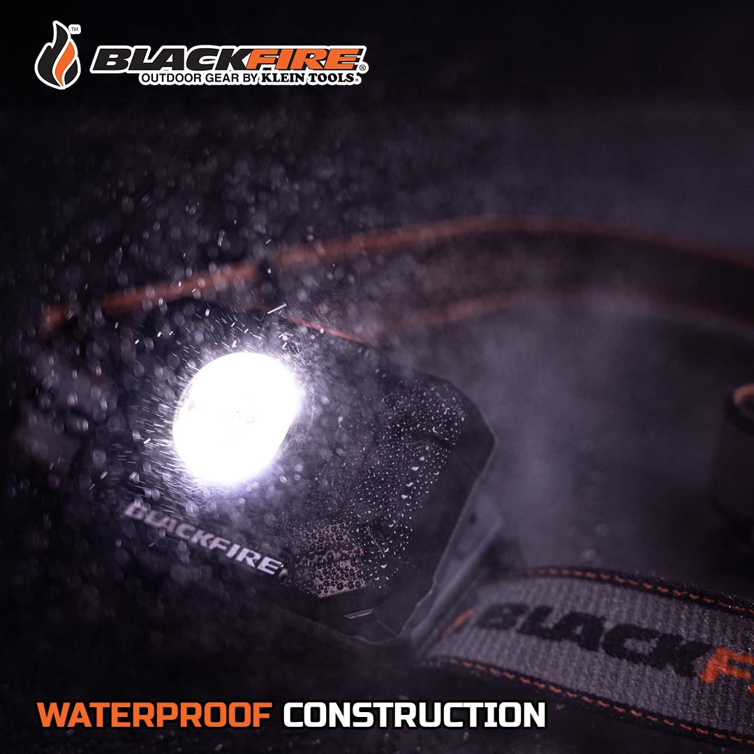 Blackfire - Klein Tools Outdoors - Rechargeable 2-Color LED Headlamp, BBM6414, 800 Lumens, 3 Modes, Spot Light, Flood Light, RED