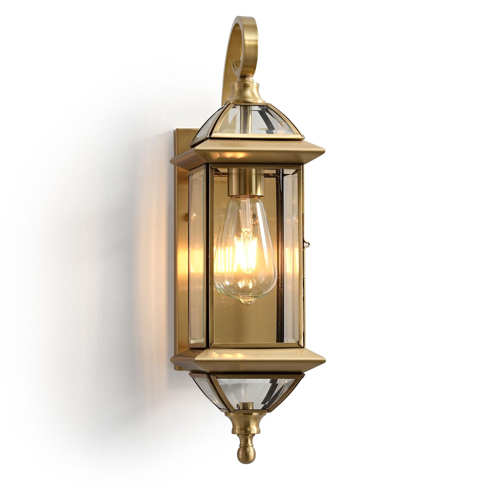 ShinYouneL Copper Brass Outdoor Wall Lights 18.5Inch Waterproof Lantern Exterior Light Fixtures Outdise Wall Mounted Porch Light