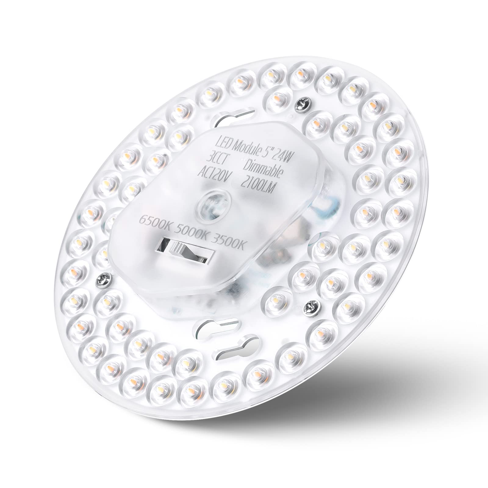 Siomen, Dimmable 5In24W,120V,3Cct 3500K/5000K/6500K Cri85,Led Light Engine Retrofit Kit,Led Board For Ceilining Flush Light,Round Led Panel Circle Fluorescent Bulb, Dim-5-3Cct-Us