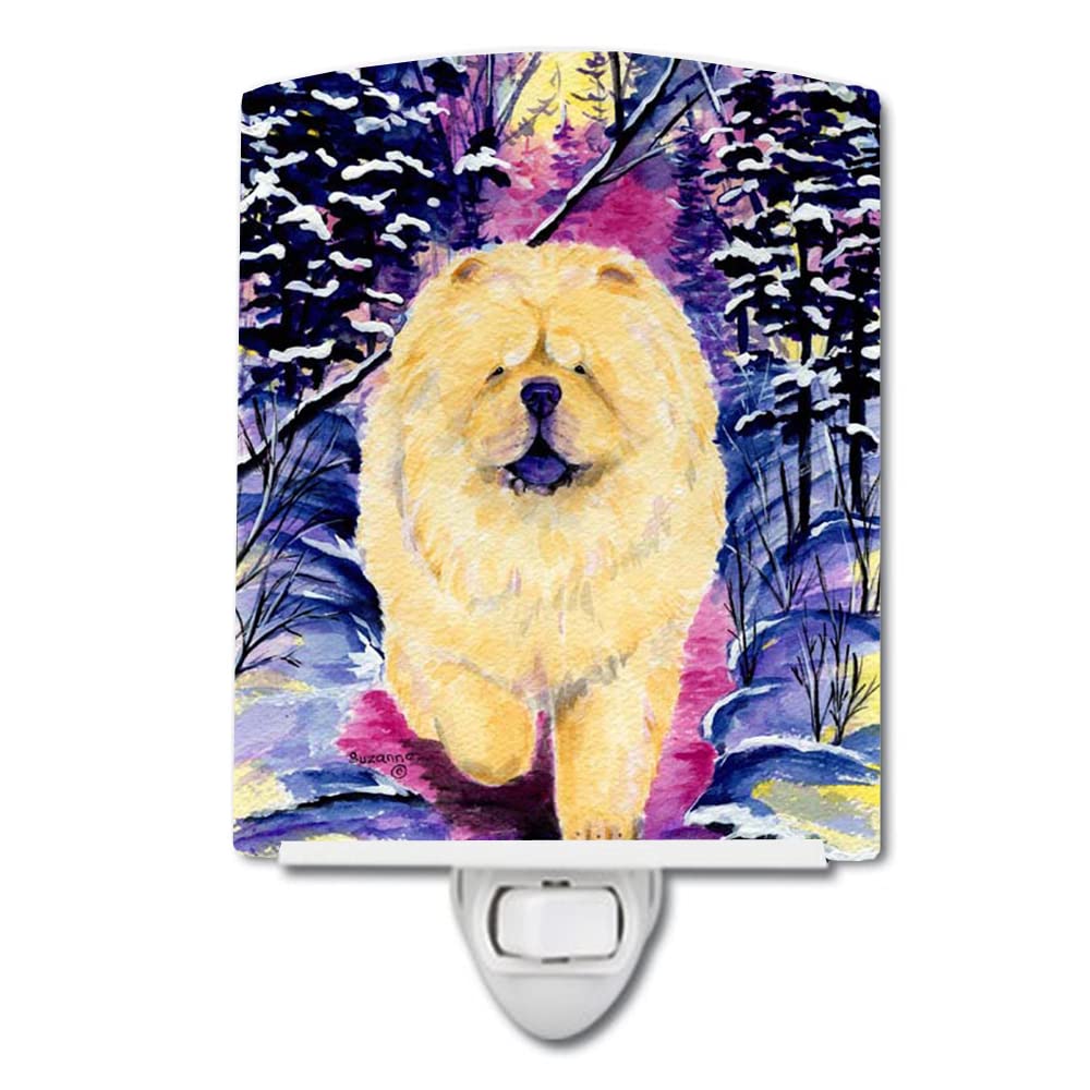 Caroline'S Treasures Ss1005Cnl Chow Chow Ceramic Night Light Compact, Ul-Certified, Ideal For Bedroom, Bathroom, Nursery, Hallway, Kitchen, 6X4X3, Multicolor