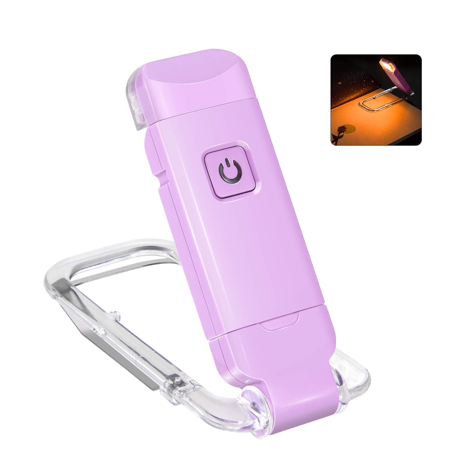 Rechargeable Book Reading Light For Kids,Clip On Led Book Light In Bed,Portable Bookmark Light With Brightness Adjustable For Ey