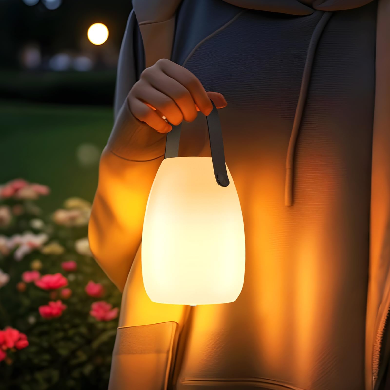 Uuffoo 2 Pack Portable Outdoor Table Lamp - Dimmable Rechargeable Night Lights W/ Remote And 7 Rgb Colors, Ip44 Water-Resistant