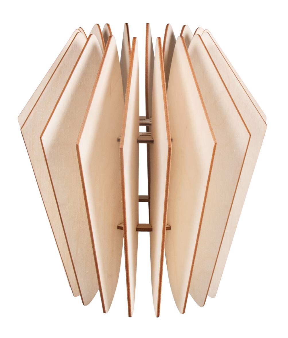 Rayher Wood Lamella Lamp Copenhagen,Fscmixcred, Natural, 22X22X23.5Cm, 20-Part, Box 1Set