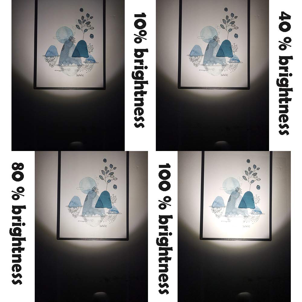 Amries Led Spotlight - Battery Operated, Dimmable Accent Lighting With Remote Control, Black