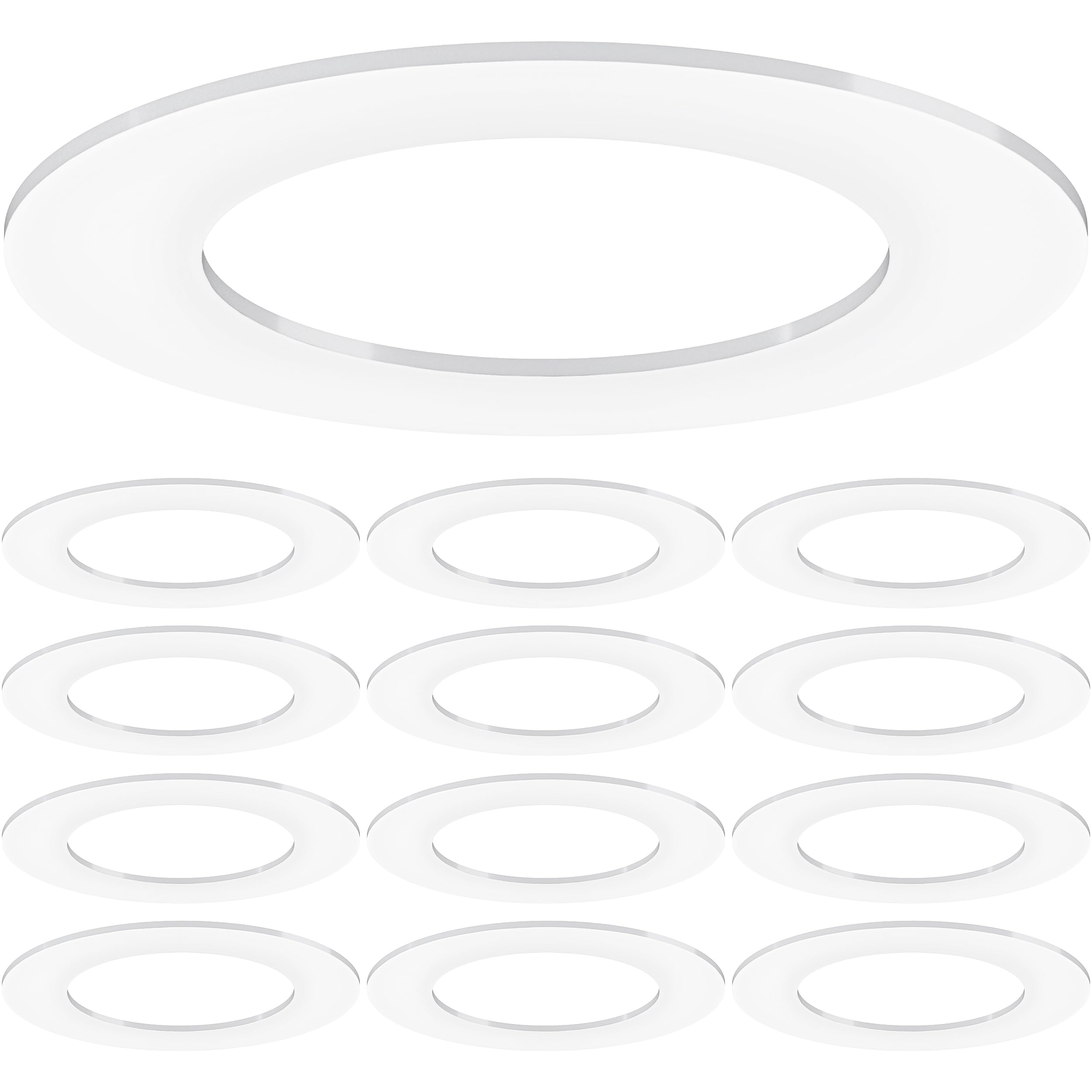 Sunco 12 Pack Goof Rings for 4 Inch Recessed Lights White Can Light Goof Trim Ring, Outer Diameter 6.7-inch, Inner Diameter 4.25
