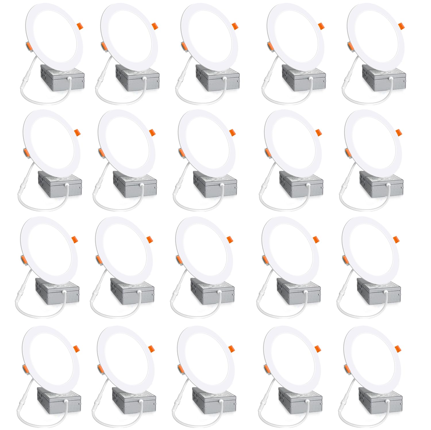 Aophatop 20 Pack Recessed Lighting 6 Inch 6000K Daylight Ultra-Thin Recessed Lighting With Junction Box  1080Lm Brightness Can Lights12W Eqv 110W Can-reduceer Downlight. (6000K  20Pack)