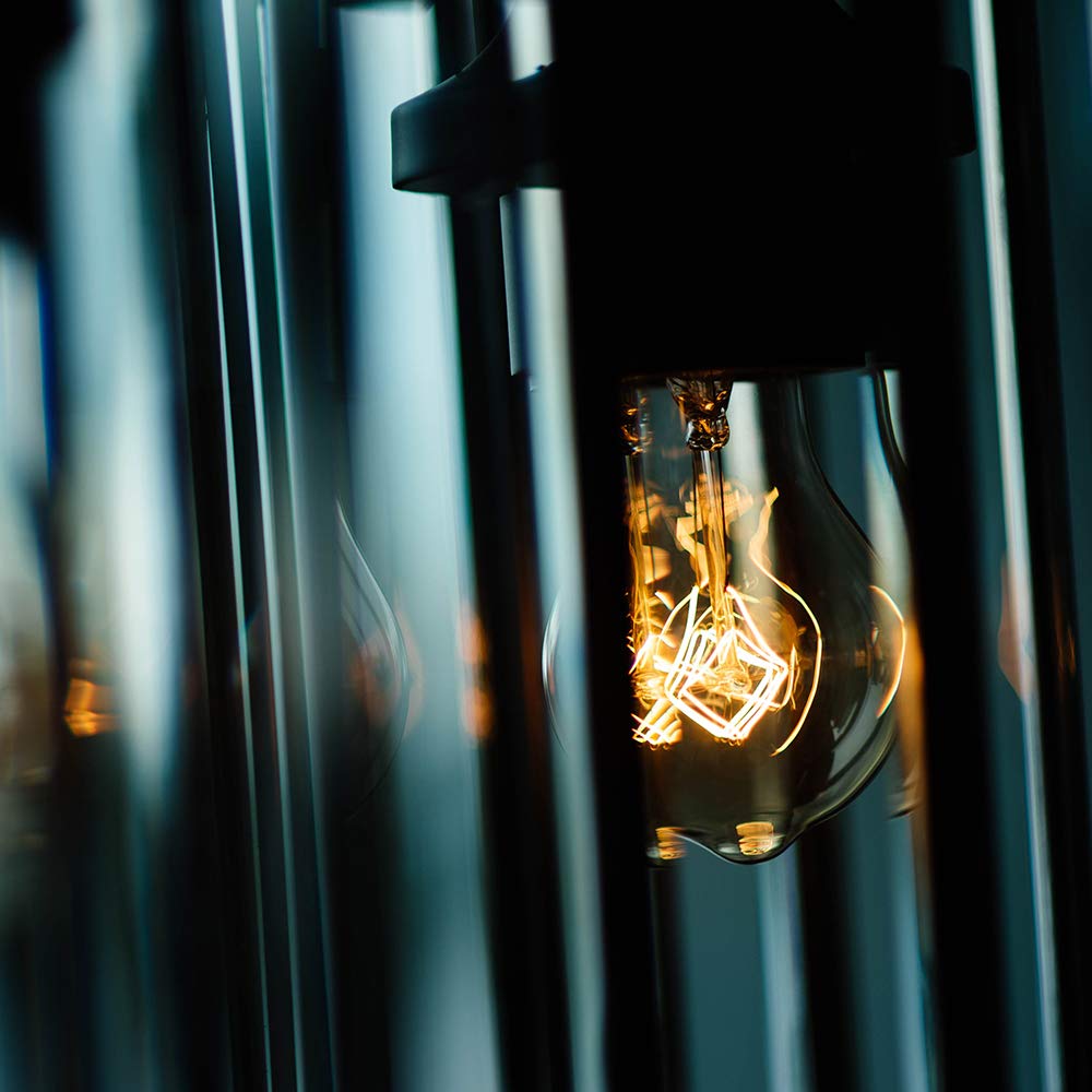 NEW LIGHTS 4-Pack Dimmable Edison Light Bulbs, 60W A19 Vintage, Warm White 2100K, Amber Glass, 240 Lumens