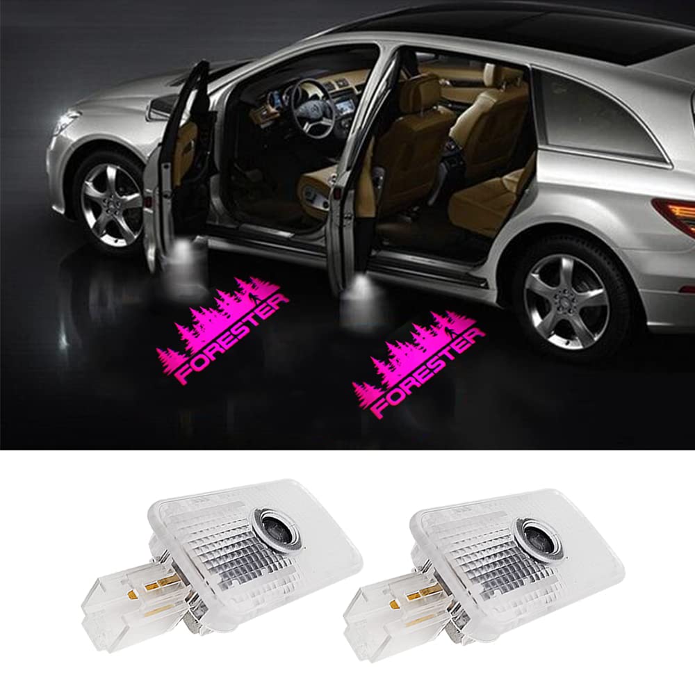 uunonaha LED Car Door Logo Lights Projector - Forester Pink, Aluminum, 2 pcs Puddle Lamp for Forester Accessories