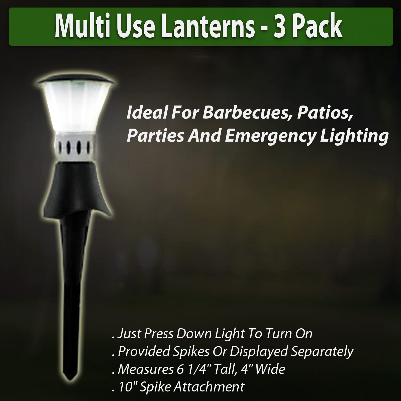 bulk buys LED Touch Lantern Garden Lights, 3-Piece Set, Model OB956, Black and Grey