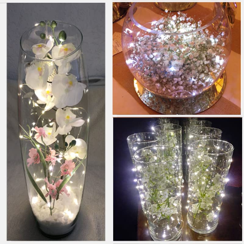 SOCO 16 Pack Fairy Lights, Battery Operated, 10ft Silver Wire, 30 LED Cool White Waterproof Mini String Lights for Decorations
