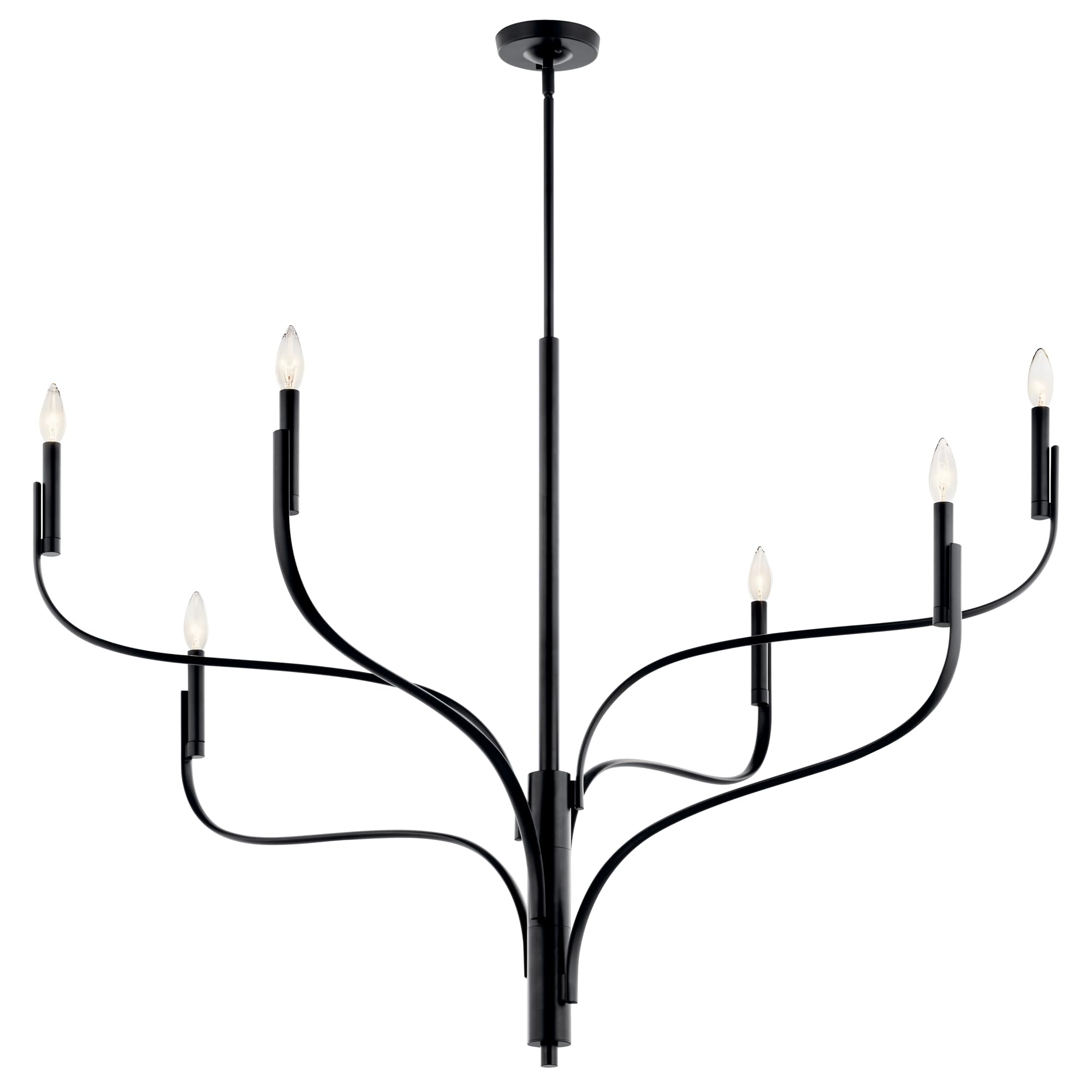 Kichler Livadia 6-Light Chandelier, Soft Modern-Light in Black, for Foyer, Great Room, or Vaulted Dining or Bedroom (33.25 x 47.