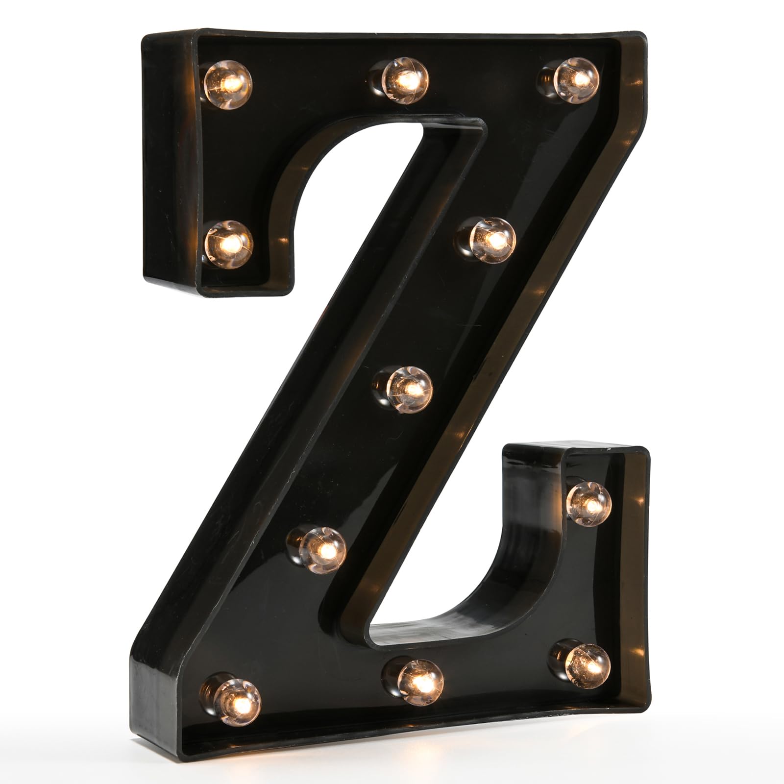 OYCBUZO Light Up Black Alphabet Marquee Letter Z - LED Plastic Sign for Home Bar, Birthday Party, Wedding Decoration, Model MDLP-BL-23