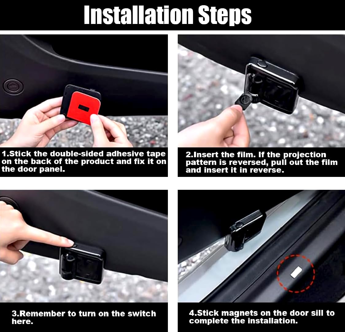 Lmzljz 2Pcs No Fade Car Door Lights Fire Tiger Car Door Lights Logo Projector Led Shadow Welcome Lamp Tiger Gifts Accessories Suitable For All Brands Vehicles Motorcycle