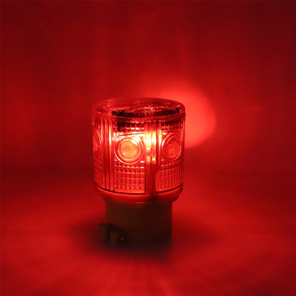 Aolyty Solar Strobe Warning Light Strong Magnetic Base Flashing Super Bright 360 Degree Automatically Turn On Waterproof For Construction Traffic Factory (Red)