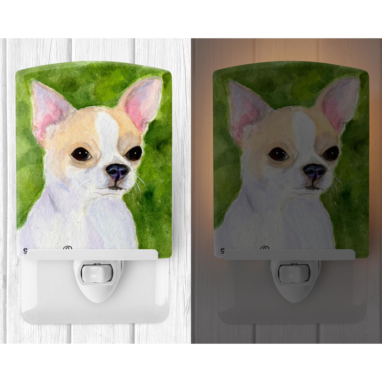 Carolines Treasures Chihuahua Ceramic Night Light, UL-Certified, 6x4x3 inches, Multicolor, Model SS8786CNL