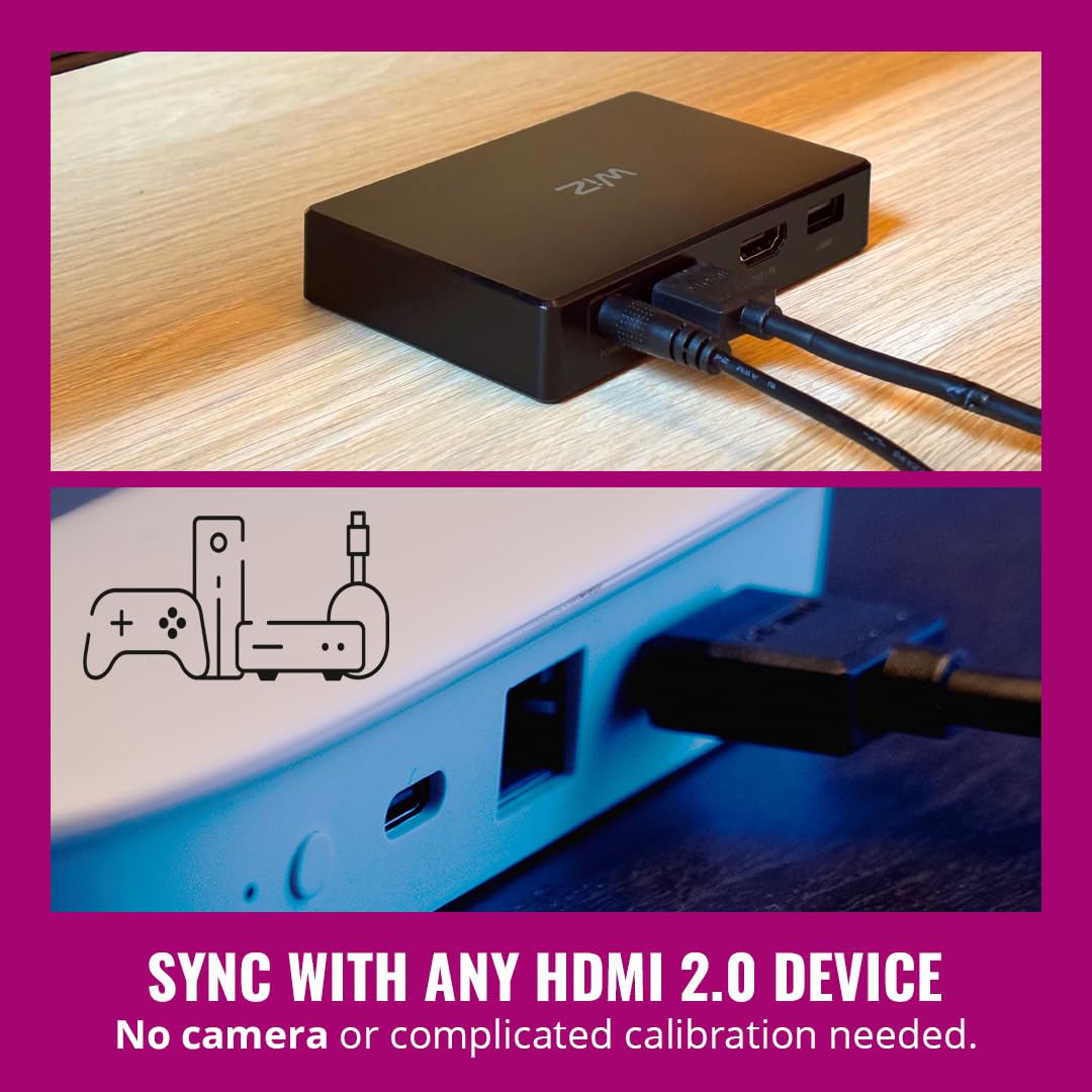 WiZ Connected HDMI Sync Box - 4K 60Hz with TV Backlight for 75-85 Inch TVs - Multicolor - Model 640078