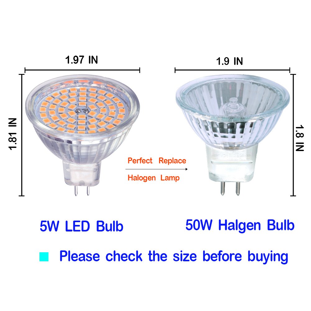 Ottosea 5W Mr16 Led Bulbs, Warm White, 400Lm, 120° Beam Angle, 6 Pack
