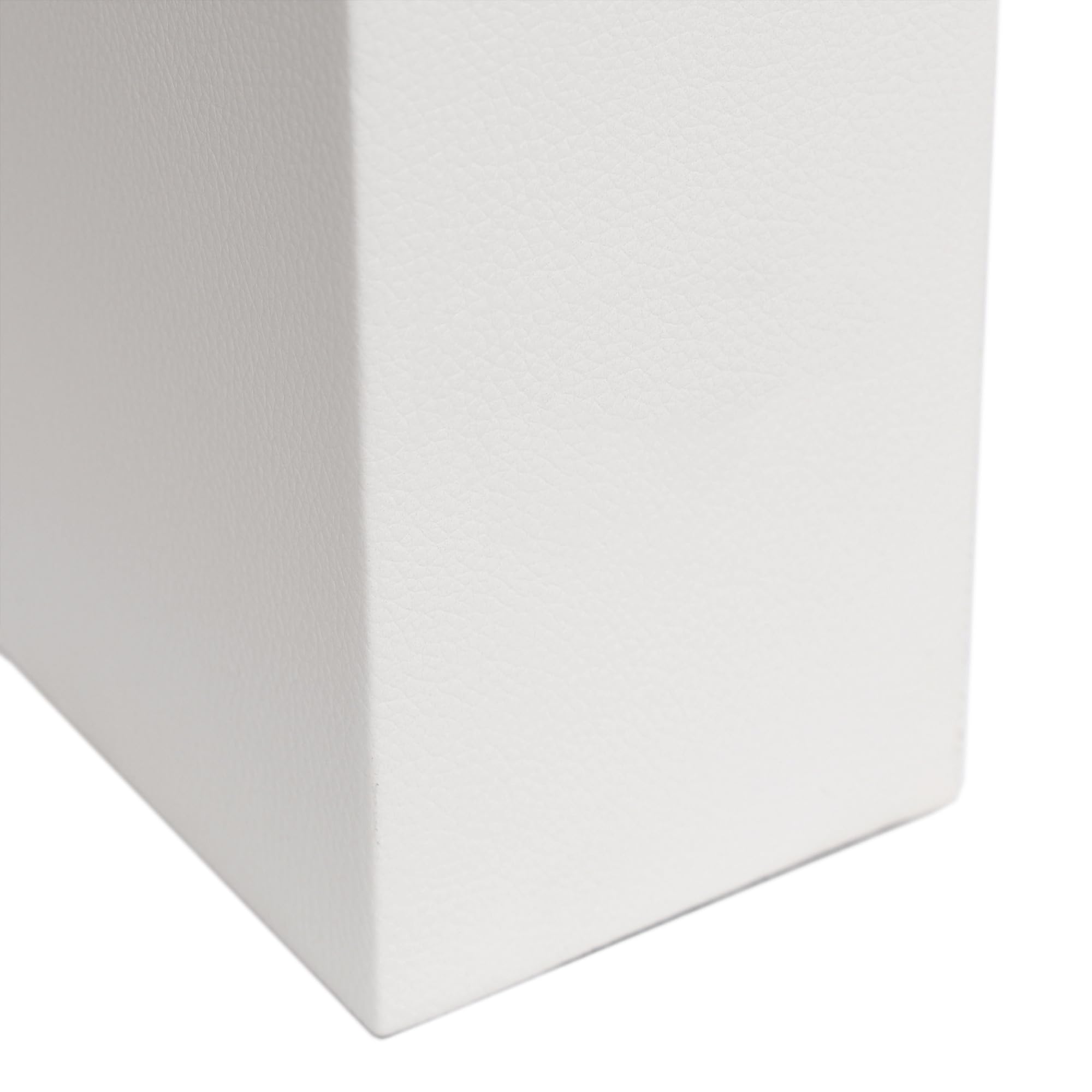 Elegant Designs Lt1025-Wht Modern Leather Table Lamp With White Fabric Shade, White (Pack Of 1)