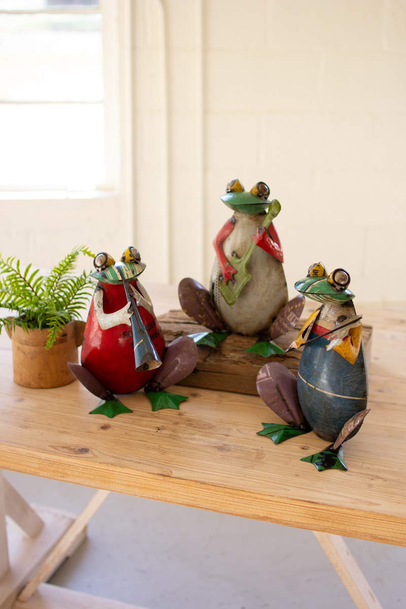 Kalalou Ntm1246 Set Of Three Recycled Frog Band, See Image