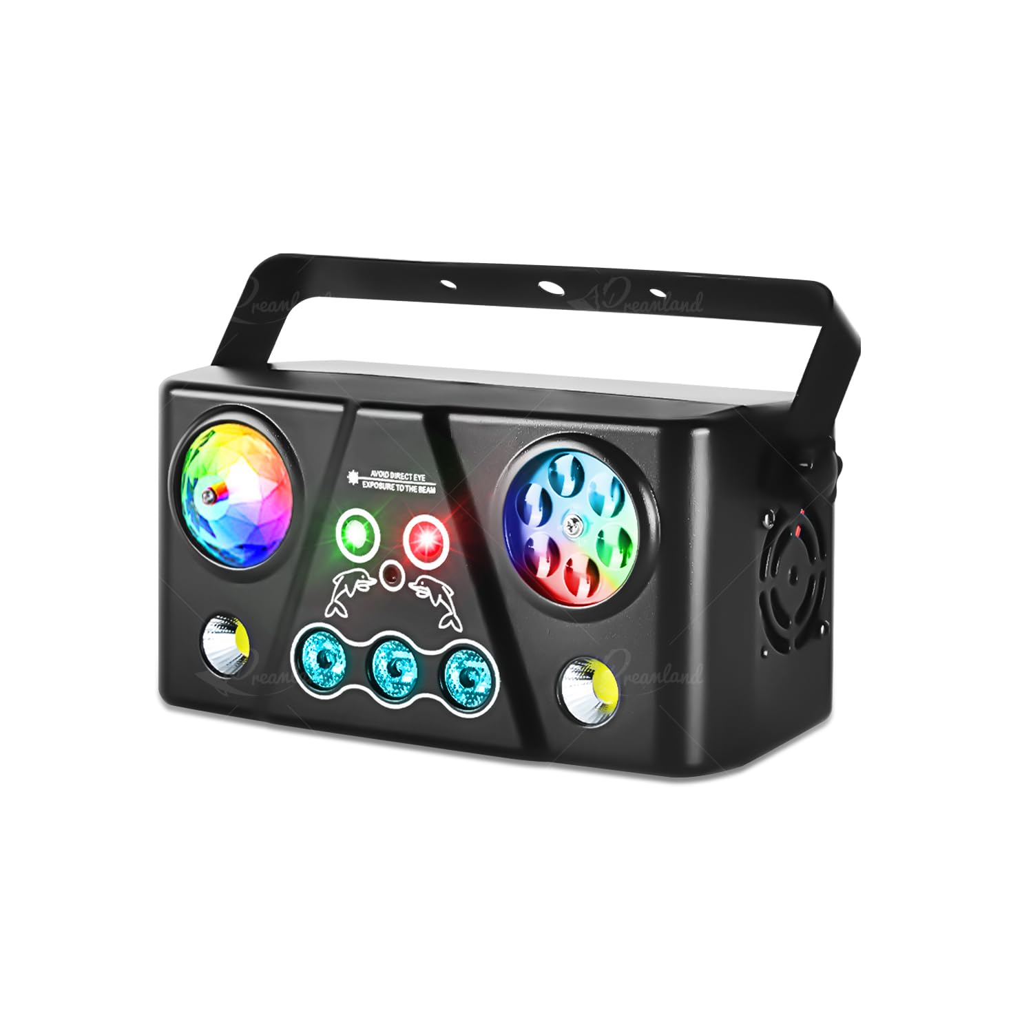 Dreamland Disco Light, Sound Activated DJ Light with Remote Control, Model BL-01, 5 in 1 Strobe for Parties and KTV