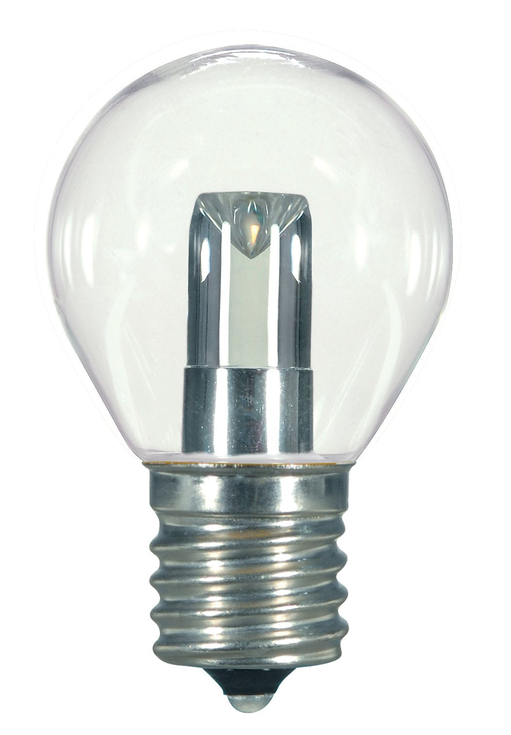Satco S9167 LED S11 Light Bulb, 1W, Clear Glass, Intermediate Base, 2700K, 1 Pack