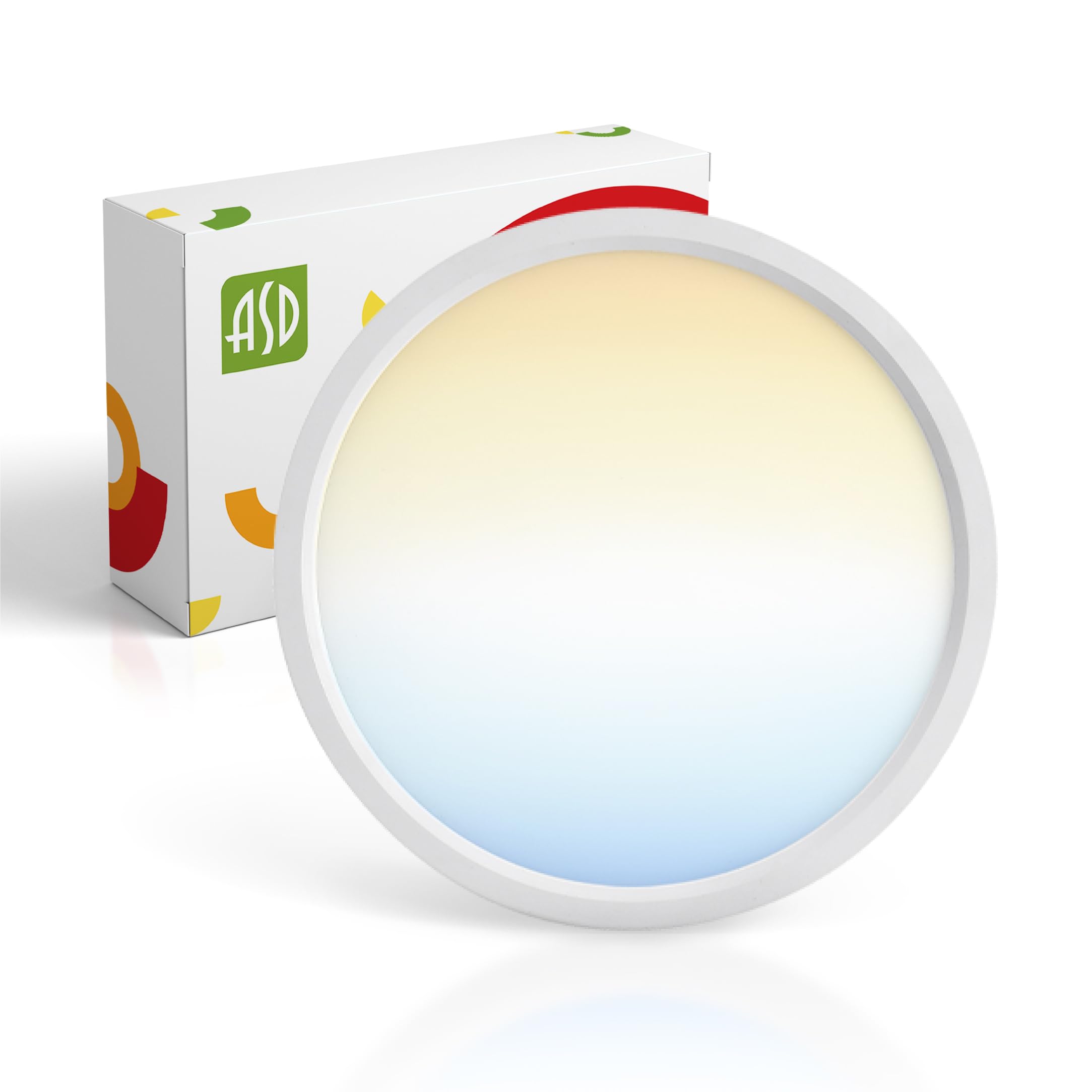 ASD LED Round Flush Mount Ceiling Light 15W 1260LM 7 Inch White A-MPR-7D15WH Dimmable Ultra Slim ETL Listed