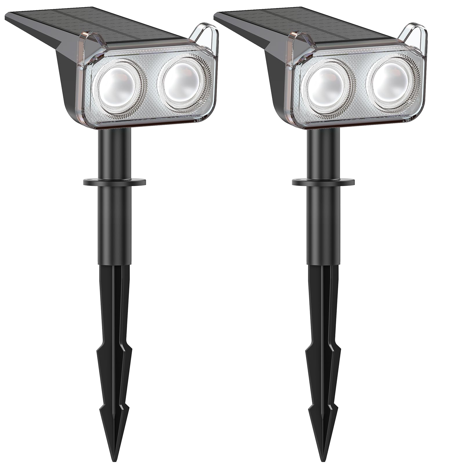 Wdtpro Upgraded Solar Spot Lights Outdoor  Solar Lights Outdoor Waterproof  30H+ Runtime Spotlights  Auto On/Off  Dusk To Dawn Lighting For Yard Patio Garden Pathway Landscape 2P  Warm White