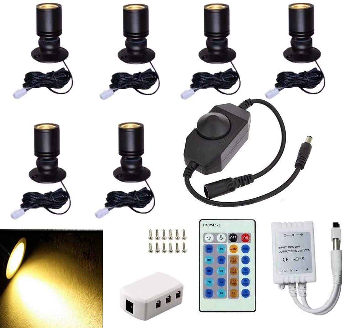 Jorunhe LED Mini Surface Mounted Light, 1.5W, Warm White 3000K, Pack of 6, Model 3247